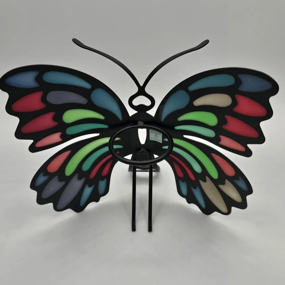 PartyLite Butterfly Candle Holder P7243 Retired Stained Glass‎ Look